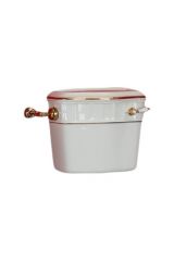 GIANETA Бачок для напольного WC, подвесной низкий, с отв. для ручки слива, керамика, Белый/декор золото D1, ML.GNT-25.818.D1