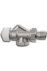 Вентиль, термостатический, осевой, 1/2&quot;, 1/2&quot;, ВН, никелированный, с преднастройкой, EVR06.3413