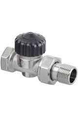 Вентиль, термостатический, прямой, 1/2&quot;, 1/2&quot;, ВН, никелированный, с преднастройкой, EVR06.3411