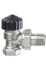 Вентиль, термостатический, угловой, 1/2&quot;, 1/2&quot;, ВН, никелированный, с преднастройкой, EVR06.3412