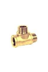 MINKOR Тройник с двумя переходами на нар. р. 1/2&quot; вн.-нар.-нар. (латунь) MKr.133.Y.0004