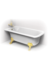 OLIVIA ANG Ванна 174x80хH66 см. белая, на 2-х лапах &quot;LEONE&quot; LUX в угол, Хром, 25501