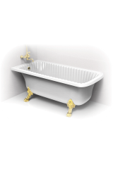OLIVIA ANG Ванна 174x80хH66 см. белая, на 2-х лапах &quot;LEONE&quot; STANDART в угол, Золото, 27001