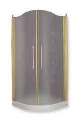 DIADEMA Душевая кабина угловая R90xH195 см. 2 расп.двери, стекло прозрачное, Бронза, 22710