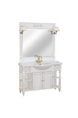 KANTRI База L119хH81хP35 см, д/раковины 121 см, 2 двери 2 ящика, Bianco Mat Patinato, 26730