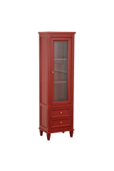 KANTRI Пенал L58xH171xP35 см. SX/DX. 1 дверь со стеклом 2 ящика, Bordo Patinato, 26726