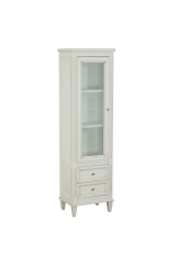 KANTRI Пенал L58xH171xP35 см. SX/DX. 1 дверь со стеклом 2 ящика, Bianco Mat Patinato, 26727