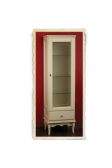 MARBELLA Витрина L52xH170xP39 см.DX, стекло мат.с декором, Avorio/Dorato, PS.MAR-VS52DX.ADO.DO