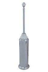 OLIVIA Ершик напольный, колба металл, керамика, Белый/декор платина/хром, ML.OLV-60.643.BP.CR