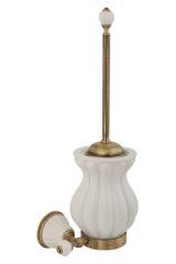 OLIVIA Ершик настенный, колба керамика, Белый/бронза, ML.OLV-60.603.BI.BR