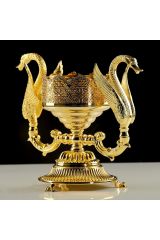 LUXOR Мыльница настольная (два лебедя), стекло, Золото, 26218