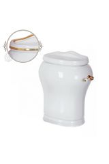 MILADY Бачок моноблока, с отв. для ручки слива справа, керамика, Белый/декор золото D2, ML.MLD-25.708.D2
