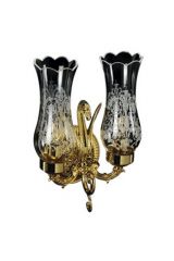 LUXOR Светильник настенный двойной (большая розетка), плафоны стекло, Золото, 26157