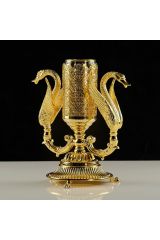 LUXOR Стакан настольный (два лебедя), стекло, Золото, 26215