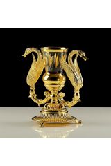 LUXOR Стакан настольный (два лебедя), хрусталь, Золото, 26216