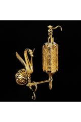 LUXOR Дозатор жидкого мыла настенный, стекло, Золото, 26165