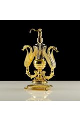 LUXOR Дозатор жидкого мыла настольный (два лебедя), хрусталь, Золото, 26221