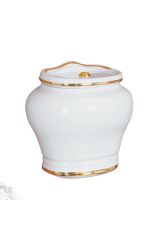 MILADY Бачок подвесной низкий, с отв. кнопки слива сверху, керамика, Белый/декор золото D2, ML.MLD-25.738.D2