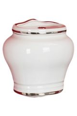 MILADY Бачок подвесной низкий, с отв. кнопки слива сверху, керамика, Белый/декор платина PL, ML.MLD-25.738.D2.PL