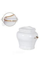 MILADY Бачок подвесной универсальный, с отв. для ручки справа, керамика, Белый/декор золото D2, ML.MLD-25.728.D2