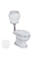 MILADY Унитаз напольный, выпуск в пол (без крышки), керамика, Белый/декор платина PL, ML.MLD-25.712.D2.PL