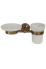 MIRELLA Мыльница и стакан настенные, керамика, Бронза, ML.MRL-M066.BR