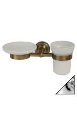 MIRELLA Мыльница и стакан настенные, керамика, Хром, ML.MRL-M066.CR