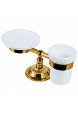 MIRELLA Мыльница и стакан настольные, Золото, ML.MRL-M067.DO