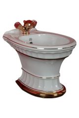 GIANETA Биде напольное, керамика, Белый/декор золото D1, ML.GNT-25.832.D1