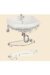 BELLA Полка с галереей 55 см. для консоли подвесной 24.155, стекло матовое, Хром, ML.BLL-24.156.CR