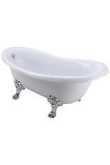 MILADY Ванна 185x82xH75 см. на лапах &quot;MIGLIORE&quot;, белая, Бронза, 26249
