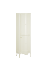 BELLA Пенал 2 двери DX (филенчатые с лилией) 49xH170x43см., Bianco Mat Patinato, 26723