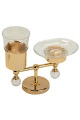 AMERIDA Стакан и мыльница настольные, стекло/SWAROVSKI, Бронза, ML.AMR-60.410.BR