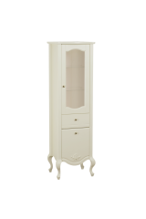 IMPERO Пенал-витрина L49xH161xP44 см. DX. 1 ящик 2 двери (верх-стекло, низ-глухой), Avorio, 26071