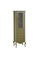 IMPERO Пенал-витрина L49xH161xP44 см. DX. 1 ящик 2 двери (верх-стекло, низ-глухой), Oliva, 26075