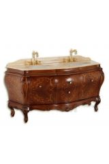 SALENTO Ст-ца двойная L172хH2/12xP62 см, 3 отв. д/см-ля, мрамор, Travertino, ML.SAL-TM172.23.TR