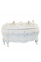 VALENSA База двойная L175xH84,5xP66 см. 4 выдвижных ящика, ручки золото, Bianco, ML.VLN-BD175.BO.DO