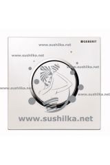 ручной пневмопривод смыва для писсуара Sigma 10 HyTouch, рамка, кнопка бел/хр, Geberit 116.015.KJ.1