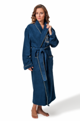 DOLCE BAGNO Халат банный, 100% хлопок, размер: 46-53, Синий, 26033
