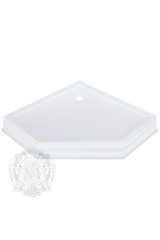 DIADEMA Поддон душевой, пятиугольный 95x95хH16 см, стеклокомпозит, декор, Белый/декор бронза, 24587