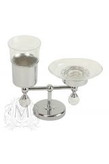 AMERIDA Стакан и мыльница настольные, стекло/SWAROVSKI, Хром, ML.AMR-60.410.CR