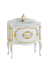 AMELIA Ст-ца L100xh2/17xP58 см, 1 отв.д/см-ля, фигурная планка, мрамор, Bianco Cristallino, ML.AML-TM100.11.BC