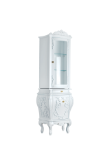 VALENSA Витрина L71xH189/200xP45 см. DX, 1 дверь стекло + 2 ящика, ручки золото, Bianco, ML.VLN-VT071DX.BO.DO