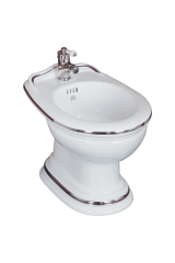 MILADY Биде напольное, керамика, Белый/декор платина PL, ML.MLD-25.732.D2.PL