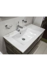 COMFORTY. Тумба-умывальник &quot;Турин-90L&quot; дуб бежевый с раковиной COMFORTY 9090EL