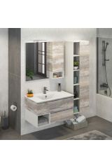 COMFORTY. Тумба-умывальник &quot;Турин-90&quot; дуб бежевый с раковиной COMFORTY 90E