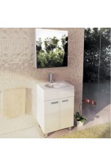 COMFORTY. Тумба-умывальник &quot;Чезана-60&quot; белая с раковиной Eggo 60/Next 60