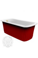 OLIVIA PANELLO Ванна 174x83хH66 см. белая, панель красная, Золото, 24238