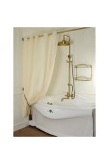 Шторка L180xH200 см. для душа/ванны, текстиль, узор АР-ДЕКО, Слоновая кость, 25523