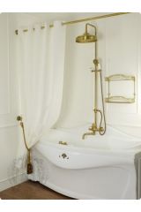 Шторка L180xH200 см. для душа/ванны, текстиль, узор АР-ДЕКО, Белый, 25524